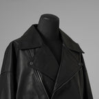 ISAMU KATAYAMA BACKLASH イサムカタヤマバックラッシュ / 25AW 美品 メンセレ別注 Monochrome luxury steer double riders jacket ルーズフィット ライダース アウター / ME2078-06 / size L (BLACK) 352191-in-ue