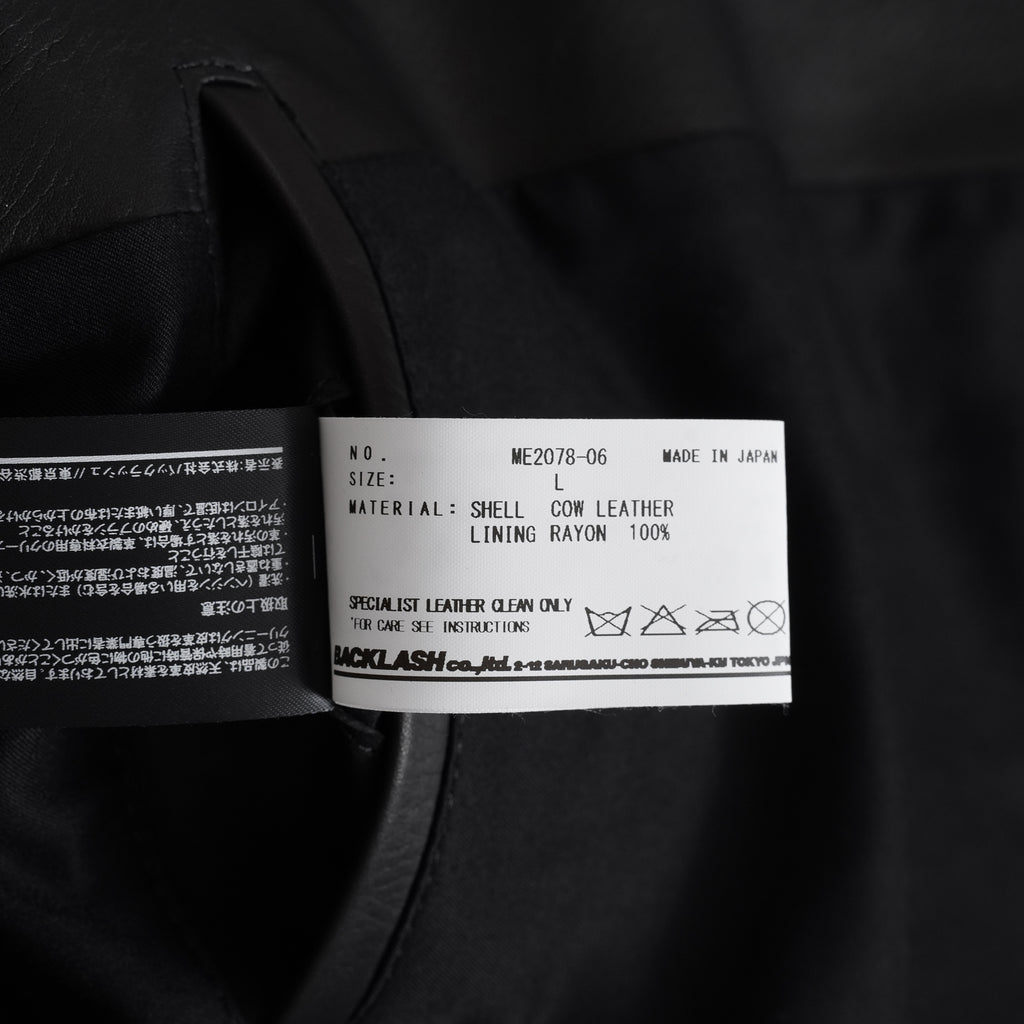 ISAMU KATAYAMA BACKLASH イサムカタヤマバックラッシュ / 25AW 美品 メンセレ別注 Monochrome luxury steer double riders jacket ルーズフィット ライダース アウター / ME2078-06 / size L (BLACK) 352191-in-ue