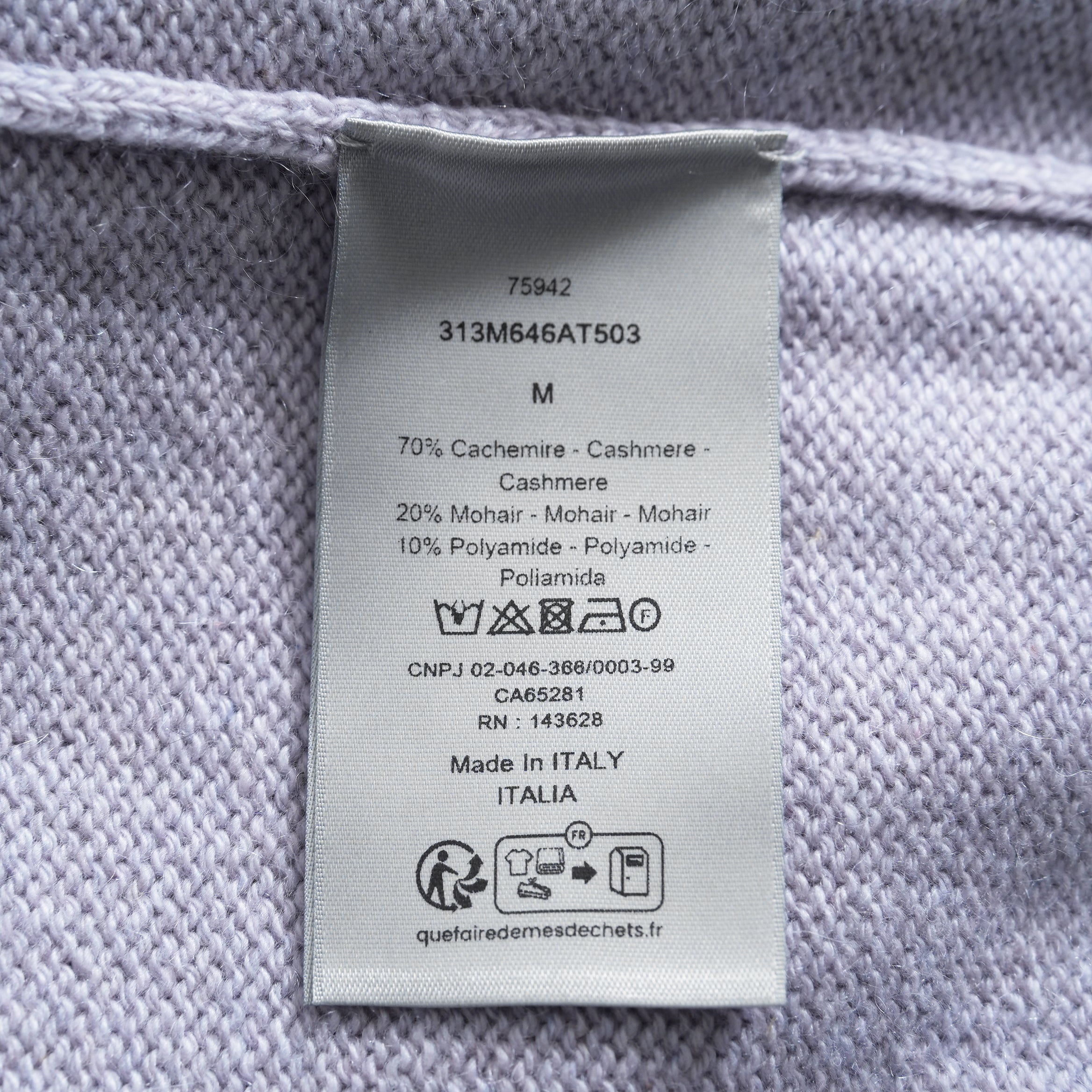Christian Dior クリスチャン ディオール / 23SS 美品 ロゴノースリーブ ニット ベスト / 313M646AT503 / size M (ラベンダー)
