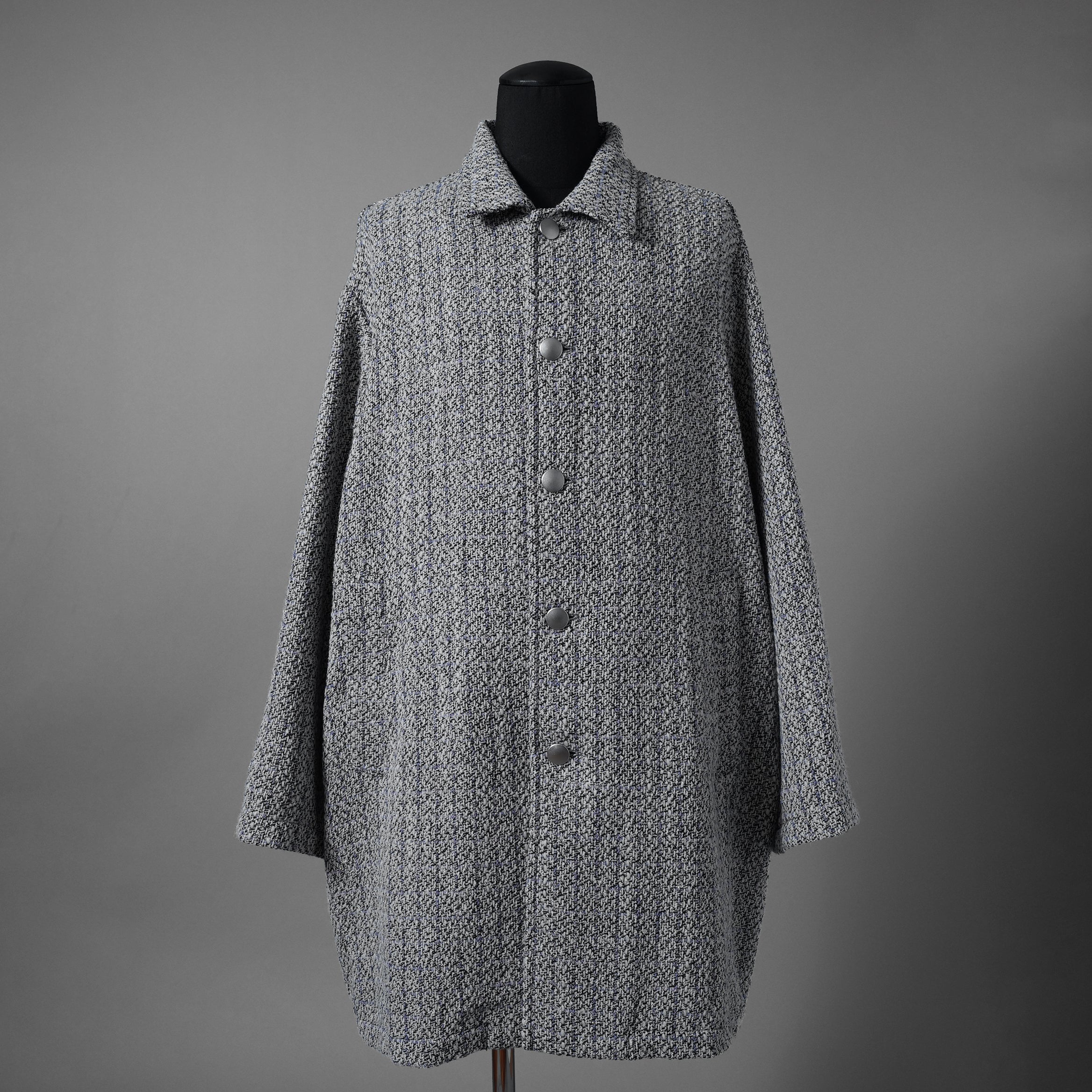 MYNE (現KAMIYA) / 23SS 美品  tweed coat オーバーサイズ ツイード ハーフコート / ジャケット / G10SH016 / size M (GRAY)