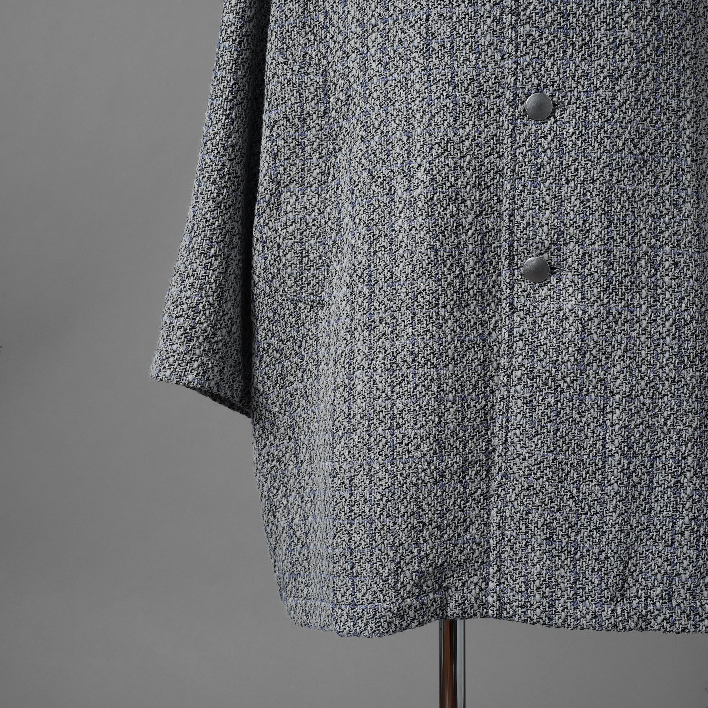 MYNE (現KAMIYA) / 23SS 美品  tweed coat オーバーサイズ ツイード ハーフコート / ジャケット / G10SH016 / size M (GRAY)