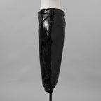未使用 超希少 CELINE セリーヌ / 19AW エディ スリマン期 / スパンコール クロップド ジョガーパンツ / パンツ / 29ABC673D / size 38 (BLACK) レディース