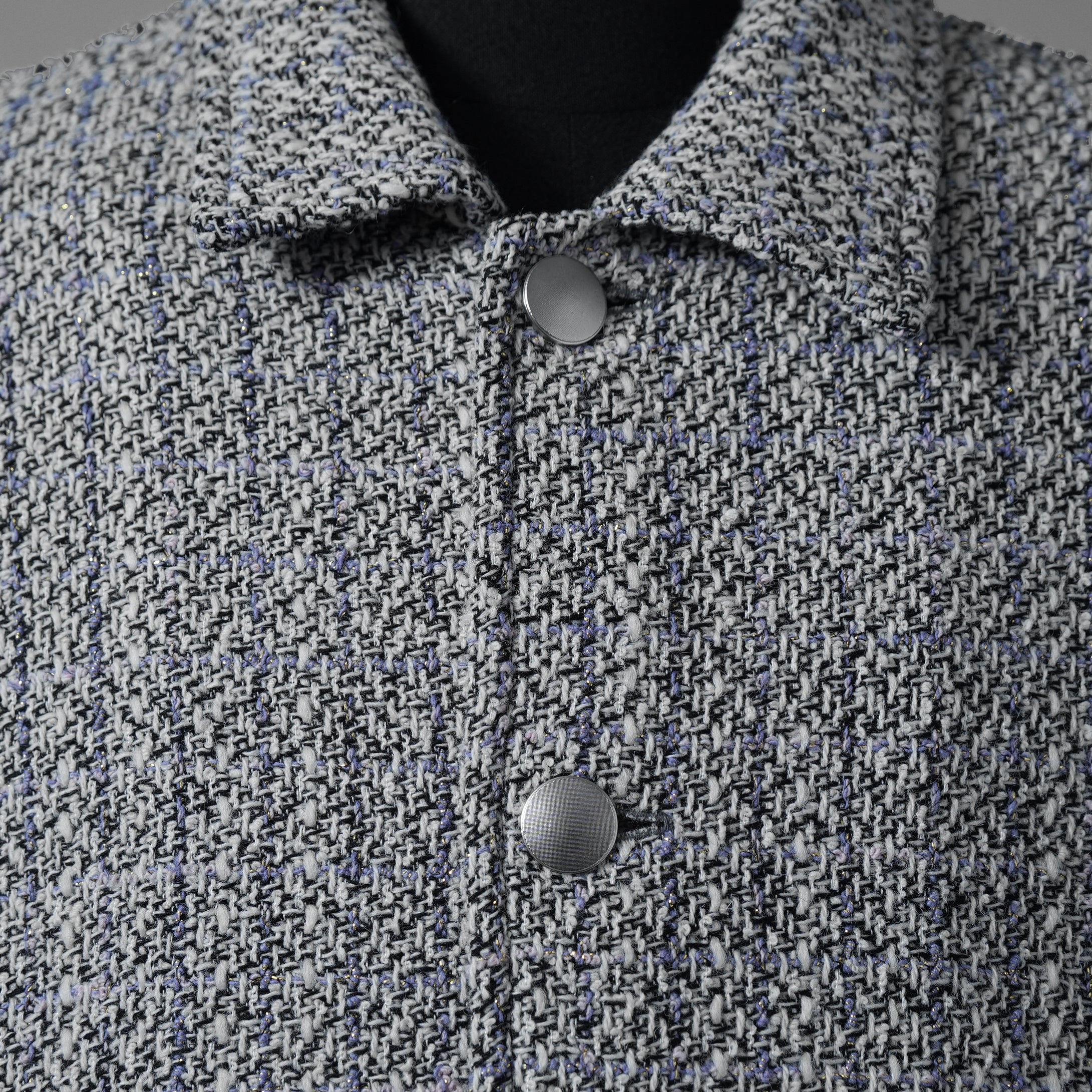 MYNE (現KAMIYA) / 23SS 美品  tweed coat オーバーサイズ ツイード ハーフコート / ジャケット / G10SH016 / size M (GRAY)