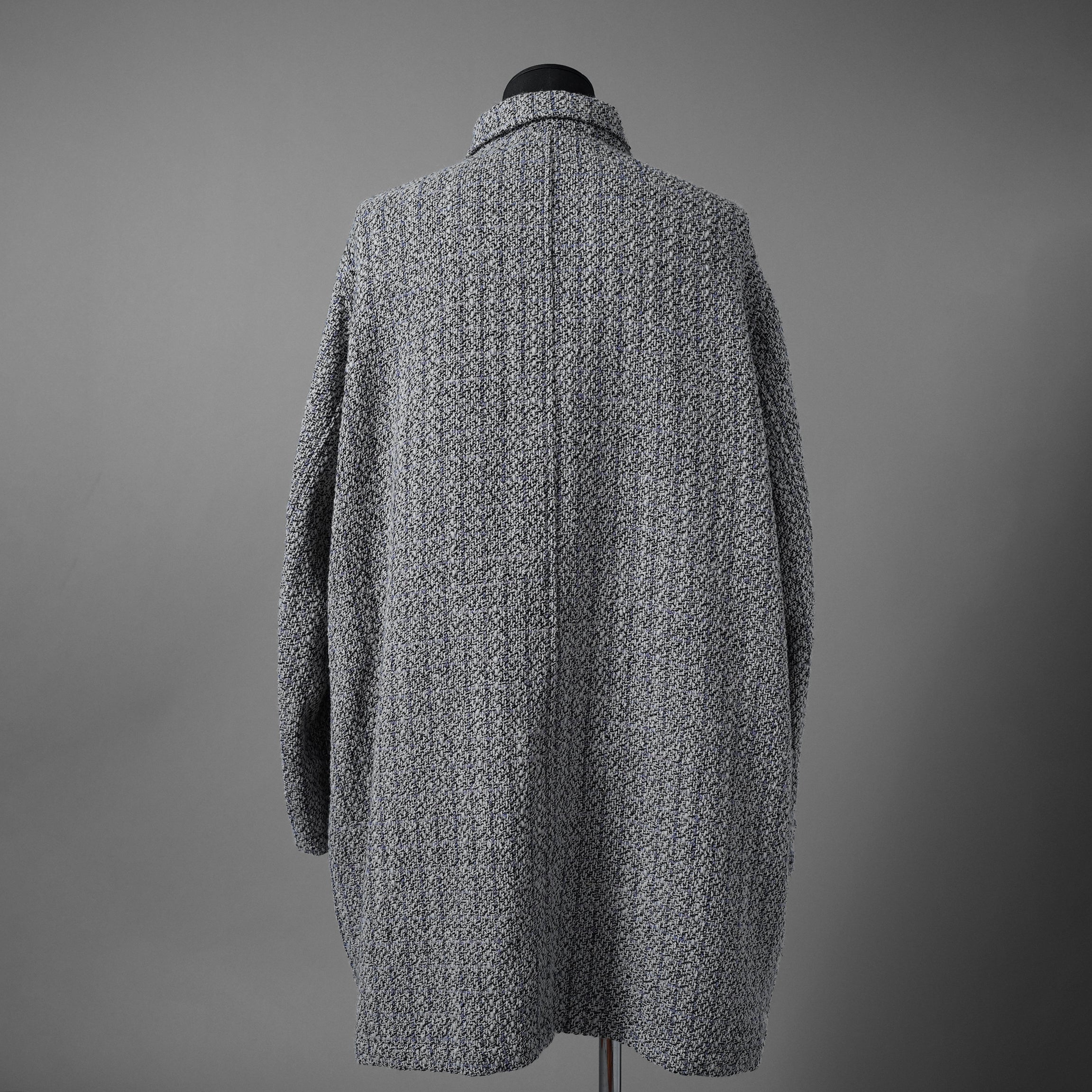 MYNE (現KAMIYA) / 23SS 美品  tweed coat オーバーサイズ ツイード ハーフコート / ジャケット / G10SH016 / size M (GRAY)