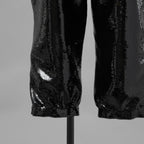 未使用 超希少 CELINE セリーヌ / 19AW エディ スリマン期 / スパンコール クロップド ジョガーパンツ / パンツ / 29ABC673D / size 38 (BLACK) レディース