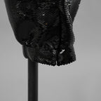 未使用 超希少 CELINE セリーヌ / 19AW エディ スリマン期 / スパンコール クロップド ジョガーパンツ / パンツ / 29ABC673D / size 38 (BLACK) レディース