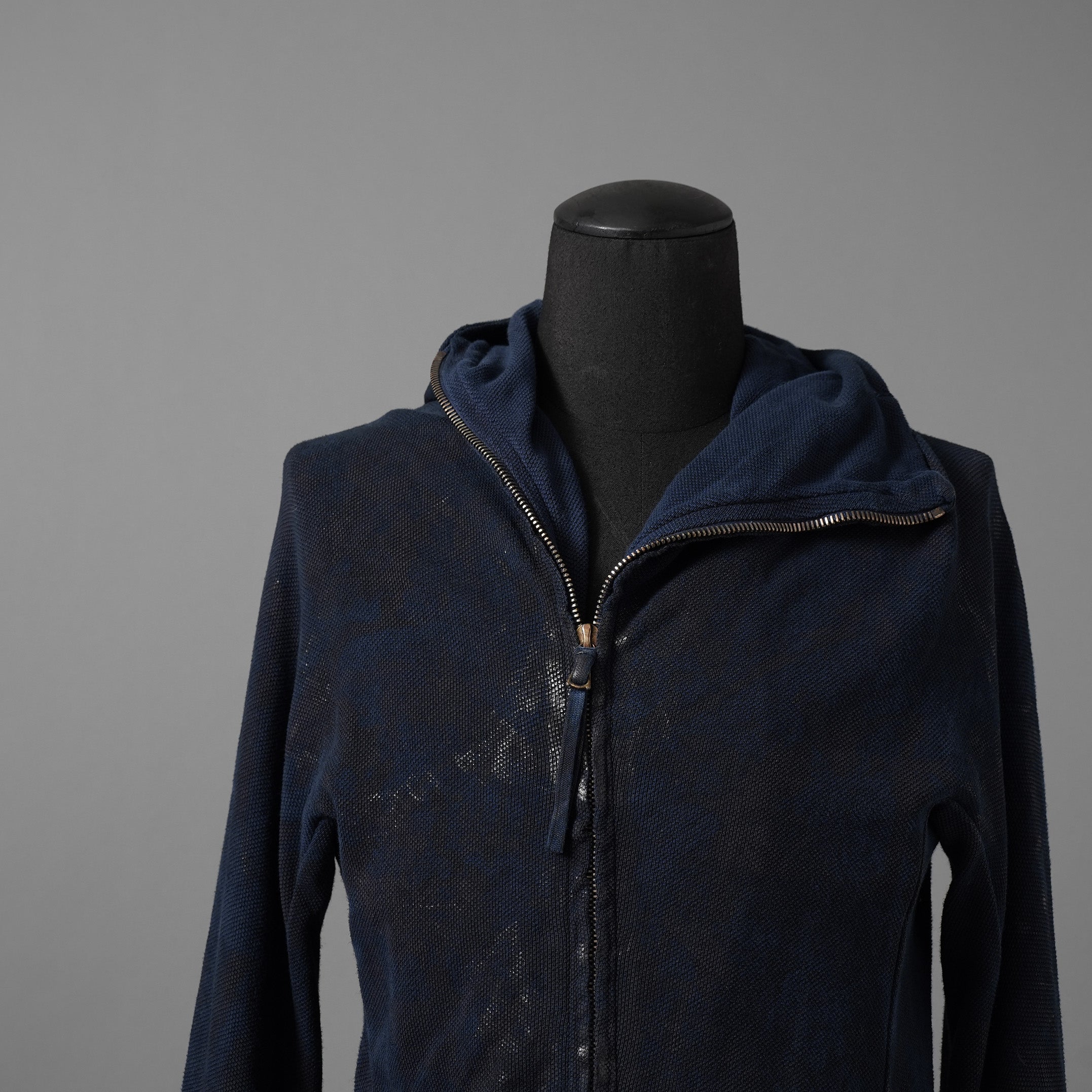 BORIS BIDJAN SABERI ボリスビジャンサベリ / 16SS 美品 ZIPPER2 OBJECT DYED / F0501M / ヴィニール コーティング パーカー / size S (NAVY)