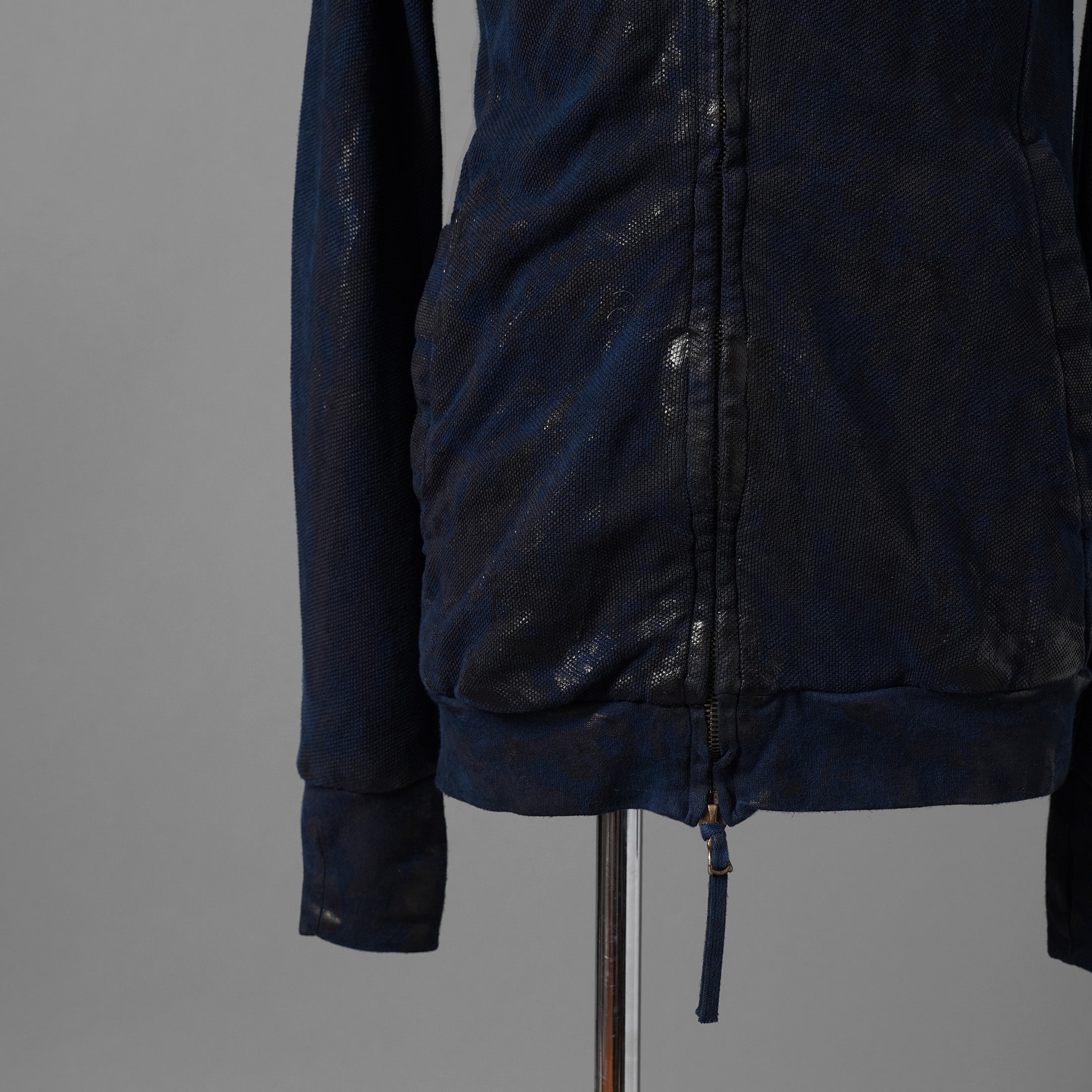BORIS BIDJAN SABERI ボリスビジャンサベリ / 16SS 美品 ZIPPER2 OBJECT DYED / F0501M / ヴィニール コーティング パーカー / size S (NAVY)