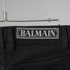BALMAIN バルマン / 美品 18SS ロゴパッチ付き ストレッチコットン スキニーデニムパンツ / S8H9008T314B / size 27 (BLACK)  352188-in-ue