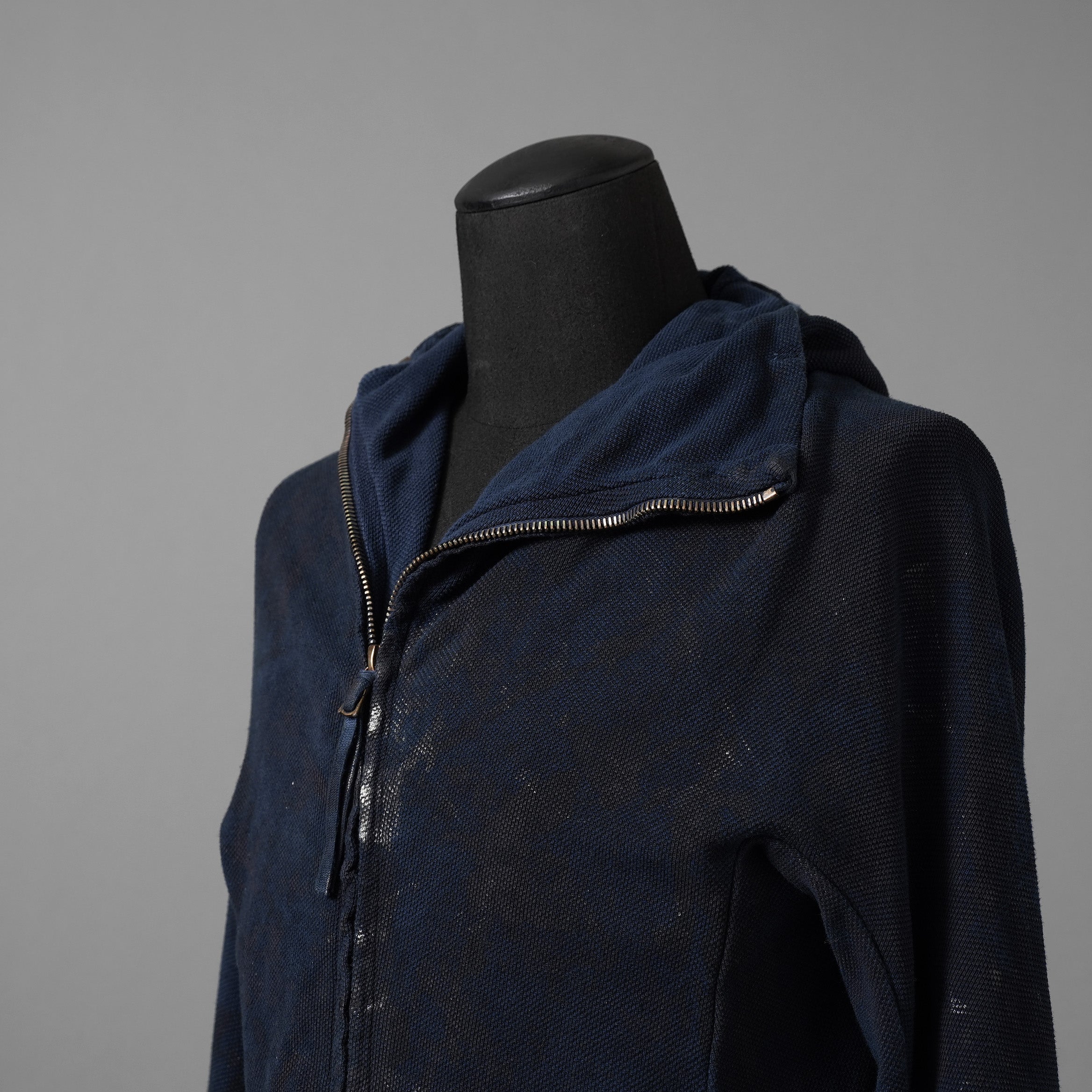 BORIS BIDJAN SABERI ボリスビジャンサベリ / 16SS 美品 ZIPPER2 OBJECT DYED / F0501M / ヴィニール コーティング パーカー / size S (NAVY)