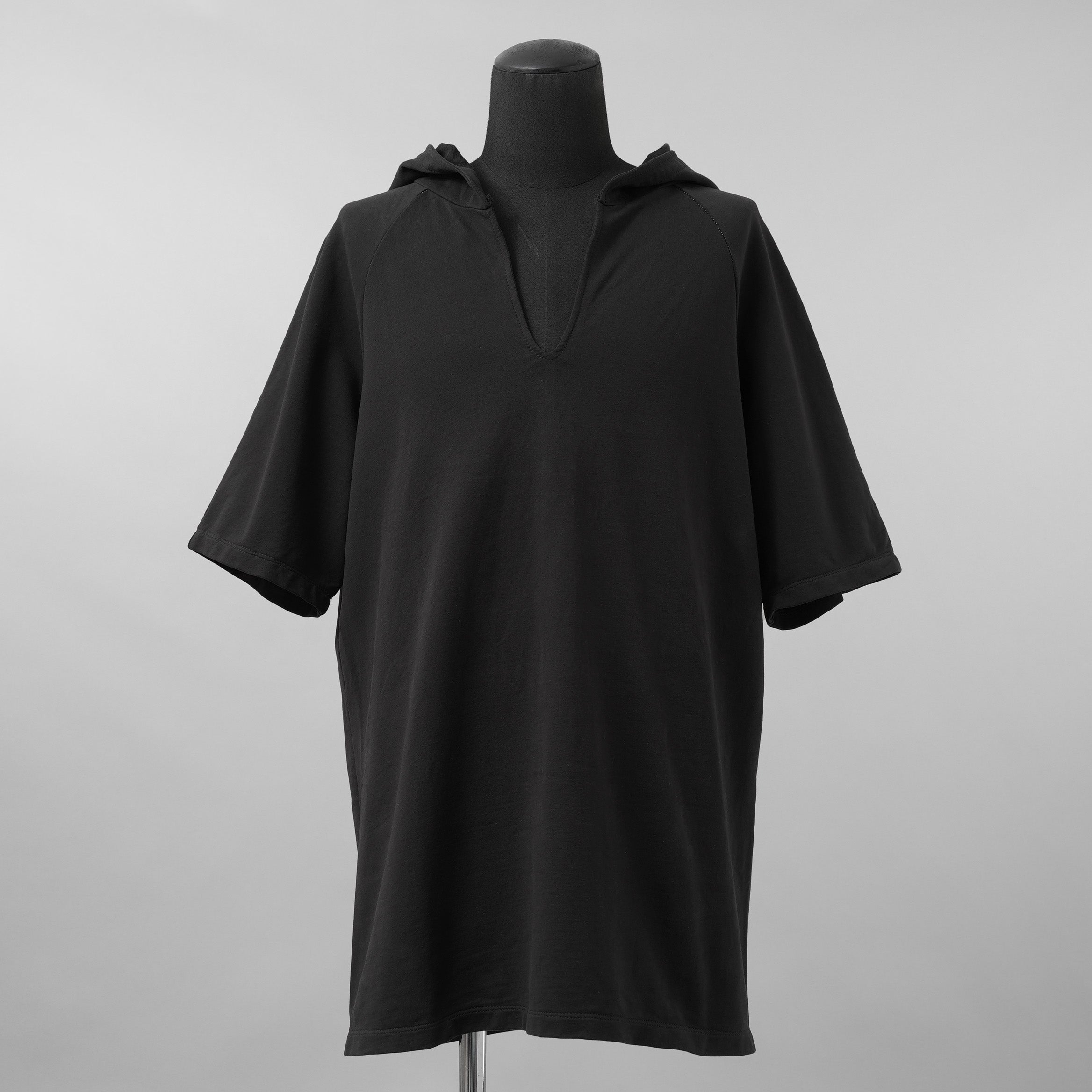 incarnation インカネーション / 美品 20SS CUT & SAWN CUT HOODED RAGLAN #2 SHORT SLEEVE 半袖Tシャツ / 32085-3400 / size L (BLACK)