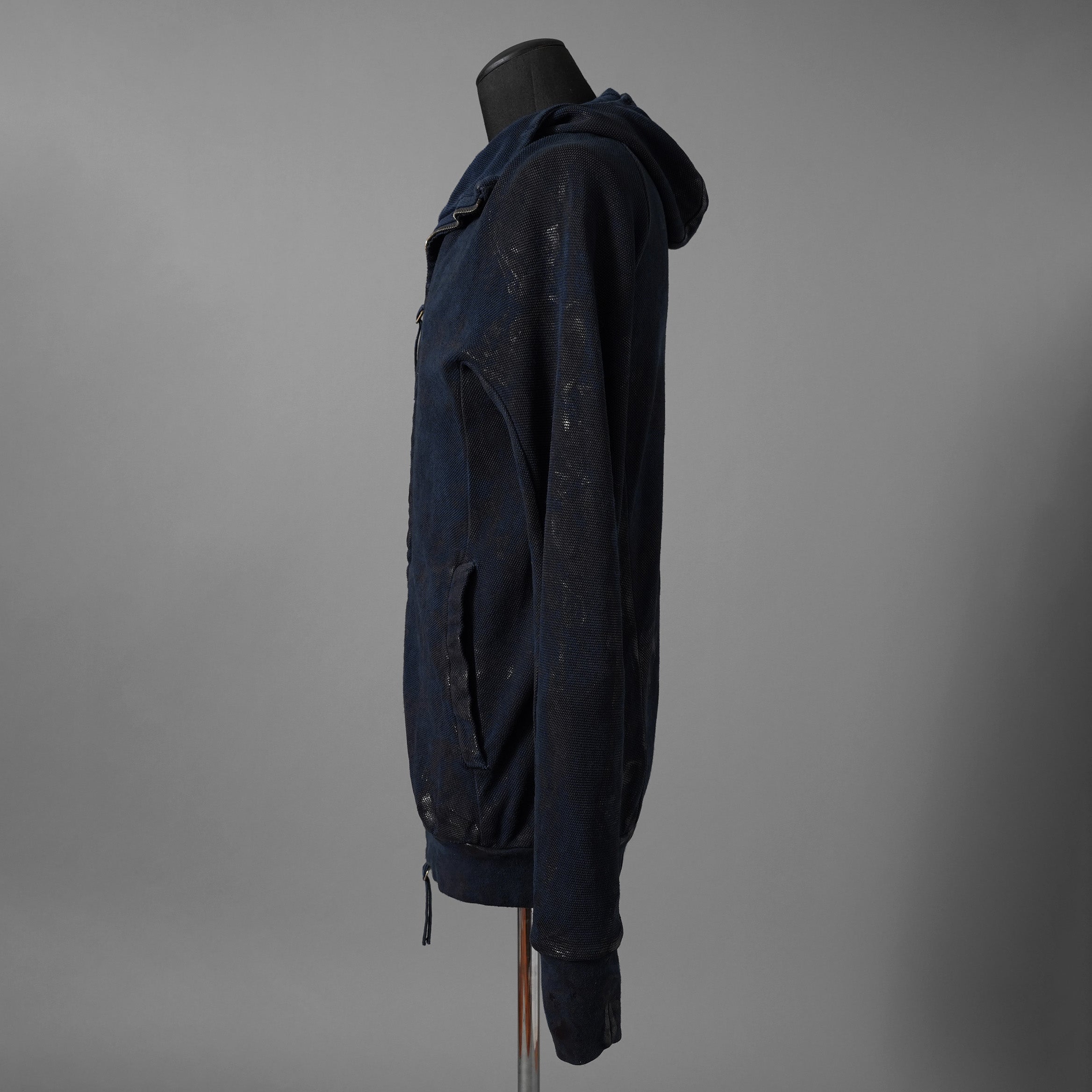 BORIS BIDJAN SABERI ボリスビジャンサベリ / 16SS 美品 ZIPPER2 OBJECT DYED / F0501M / ヴィニール コーティング パーカー / size S (NAVY)