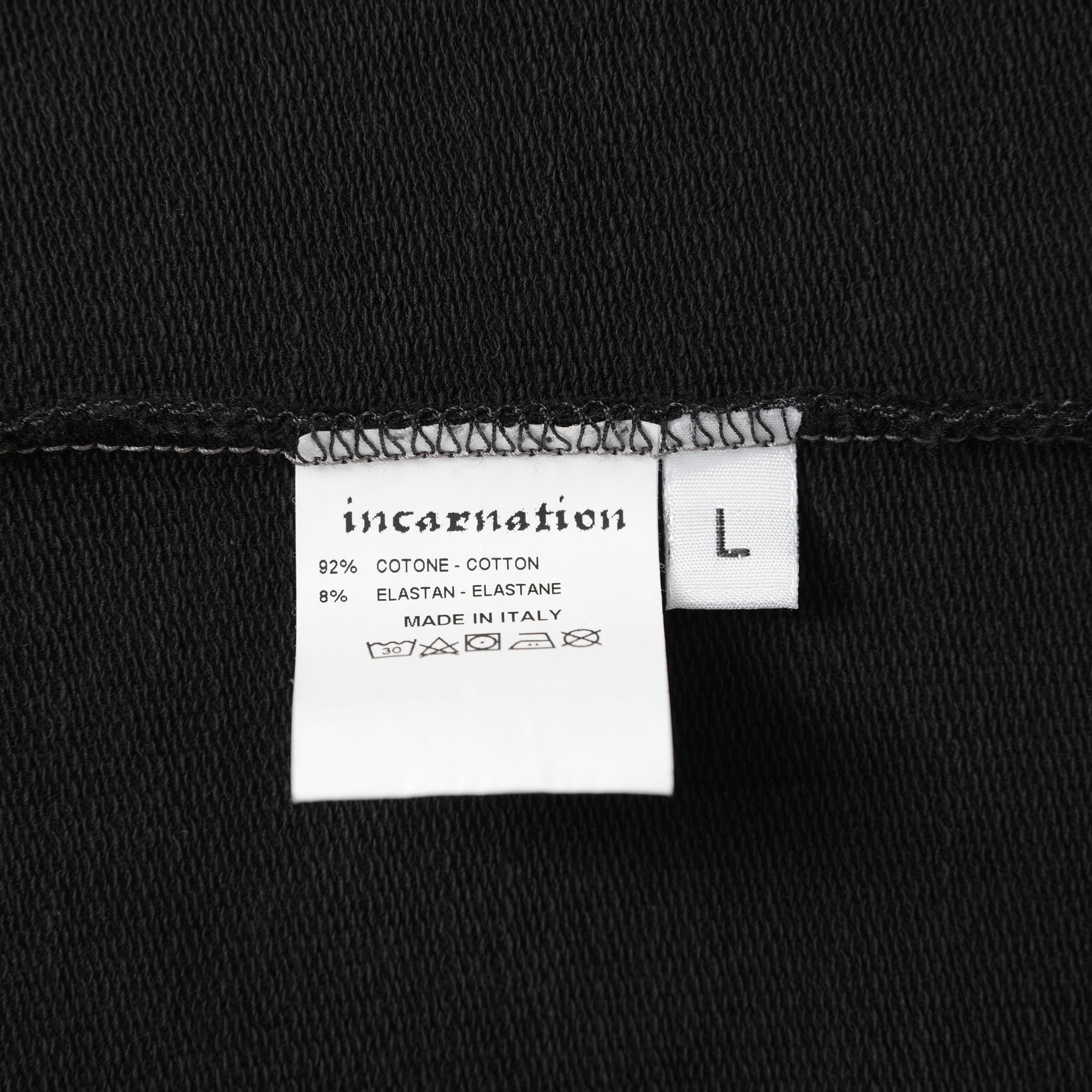 incarnation インカネーション / 美品 20SS CUT & SAWN CUT HOODED RAGLAN #2 SHORT SLEEVE 半袖Tシャツ / 32085-3400 / size L (BLACK)