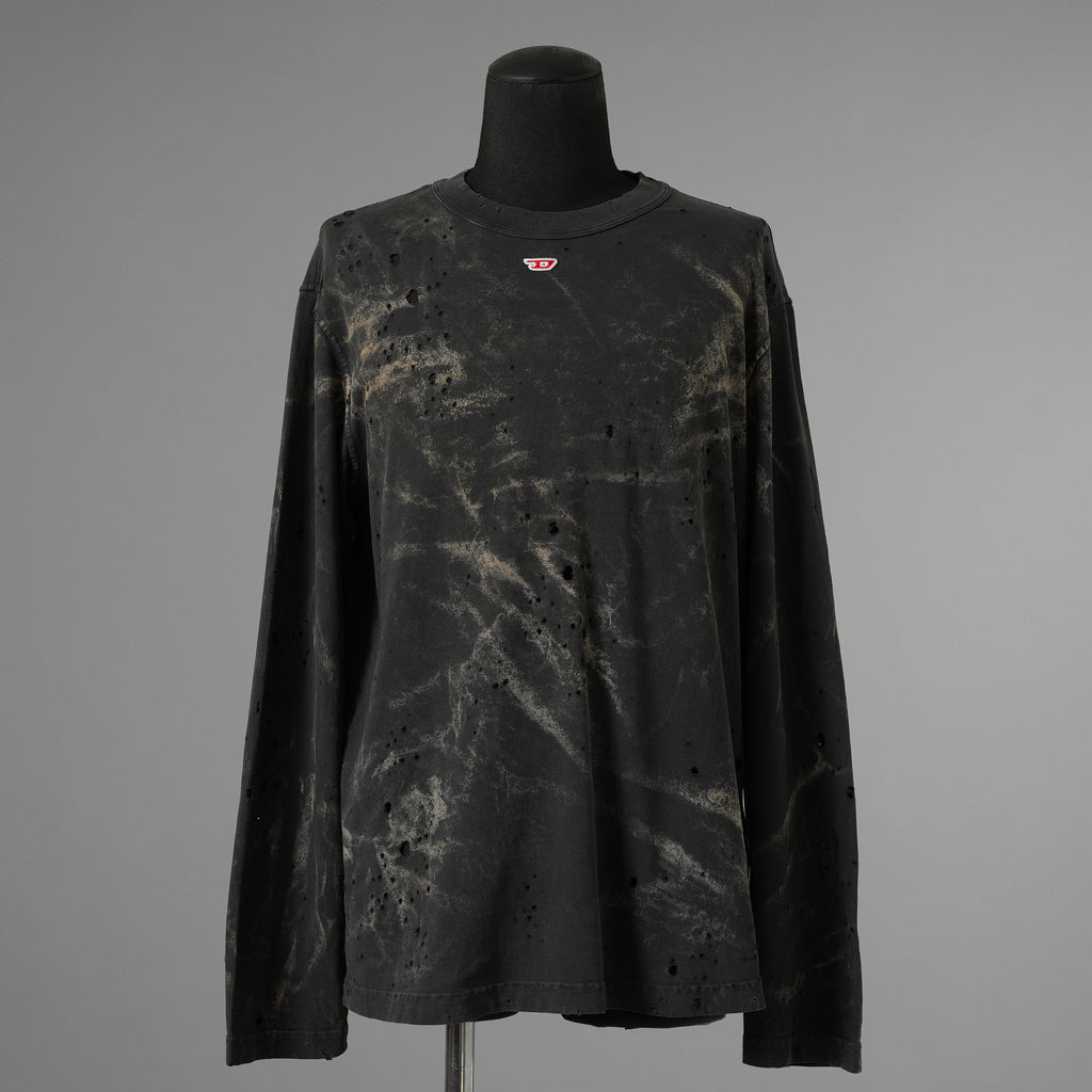 DIESEL ディーゼル / モーガン蔵人 着用 / 美品 24SS T-Crane-Ls-N2 T-Shirt 長袖Tシャツ / A13384 / size XS (BLACK) 352187-in-ue