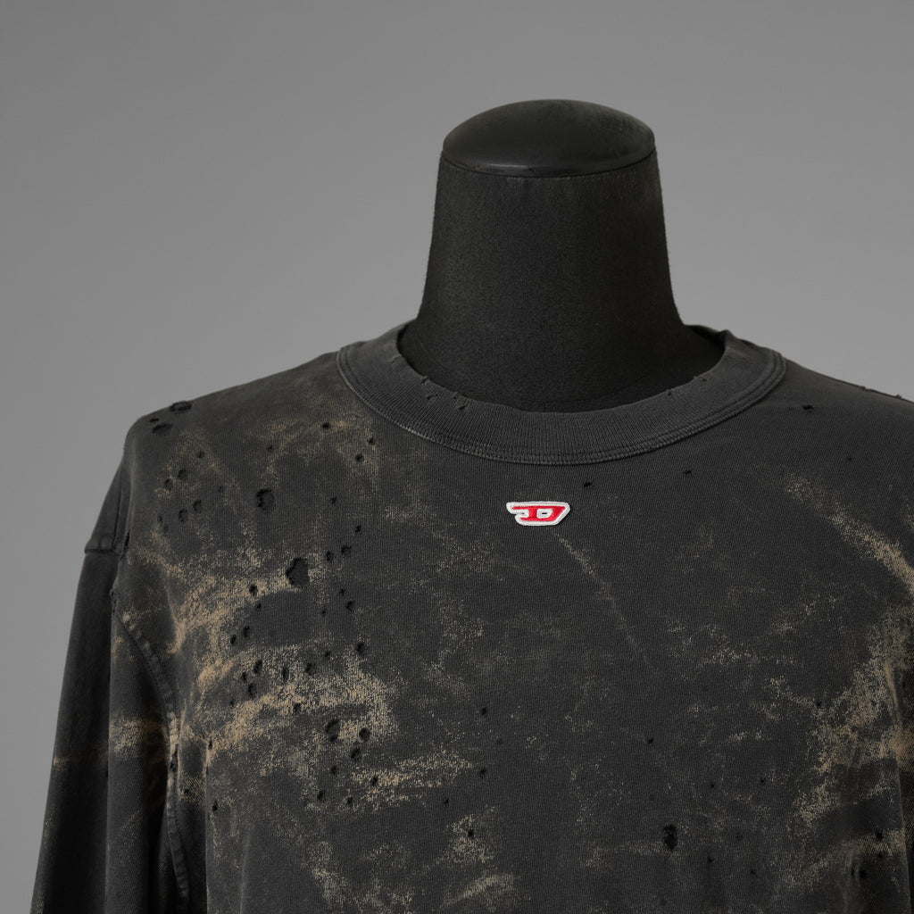DIESEL ディーゼル / モーガン蔵人 着用 / 美品 24SS T-Crane-Ls-N2 T-Shirt 長袖Tシャツ / A13384 / size XS (BLACK) 352187-in-ue