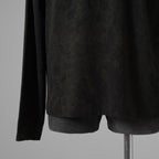 bajra バジュラ / 美品 23AW ミップストレッチ スェード プリントプルオーバー 長袖Tシャツ / 158UK18 / size 3 (BLACK) 352186-in-ue