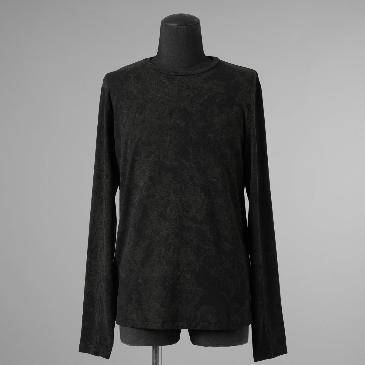 bajra バジュラ / 美品 23AW ミップストレッチ スェード プリントプルオーバー 長袖Tシャツ / 158UK18 / size 3 (BLACK) 352186-in-ue