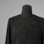 bajra バジュラ / 美品 23AW ミップストレッチ スェード プリントプルオーバー 長袖Tシャツ / 158UK18 / size 3 (BLACK) 352186-in-ue