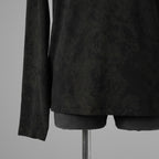 bajra バジュラ / 美品 23AW ミップストレッチ スェード プリントプルオーバー 長袖Tシャツ / 158UK18 / size 3 (BLACK) 352186-in-ue