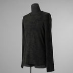 bajra バジュラ / 美品 23AW ミップストレッチ スェード プリントプルオーバー 長袖Tシャツ / 158UK18 / size 3 (BLACK) 352186-in-ue