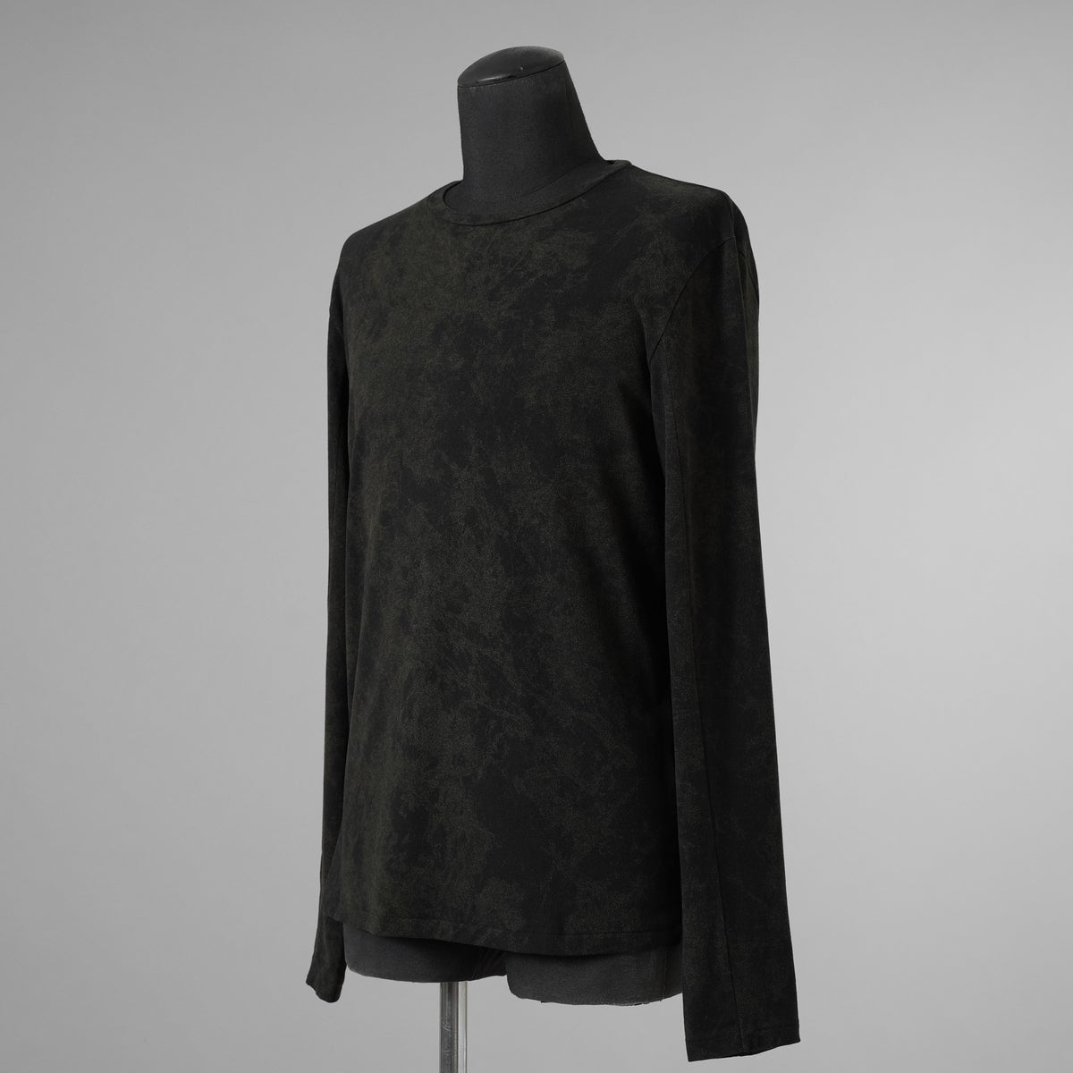bajra バジュラ / 美品 23AW ミップストレッチ スェード プリントプルオーバー 長袖Tシャツ / 158UK18 / size 3 (BLACK) 352186-in-ue