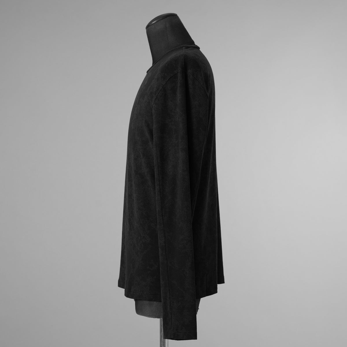bajra バジュラ / 美品 23AW ミップストレッチ スェード プリントプルオーバー 長袖Tシャツ / 158UK18 / size 3 (BLACK) 352186-in-ue