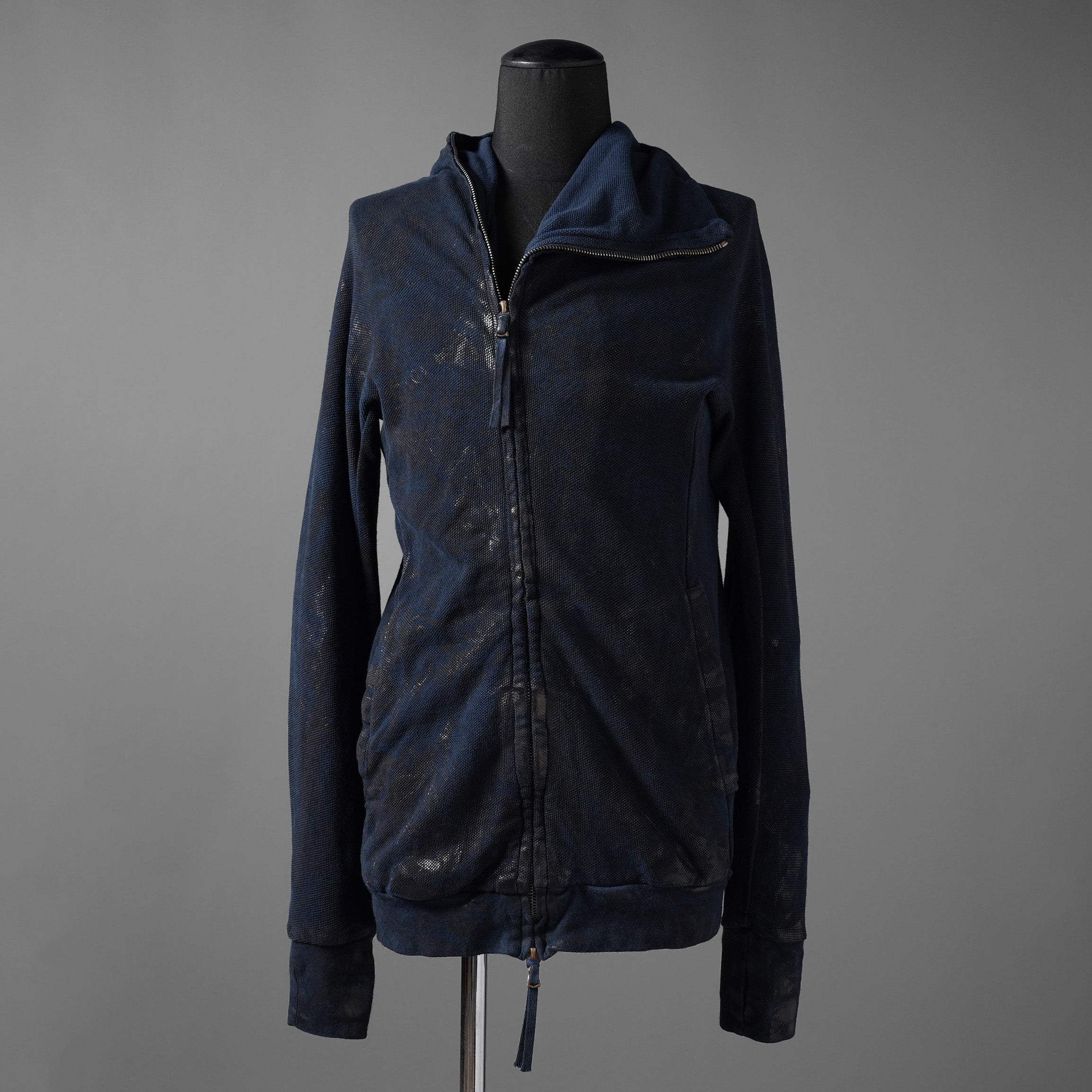 BORIS BIDJAN SABERI ボリスビジャンサベリ / 16SS 美品 ZIPPER2 OBJECT DYED / F0501M / ヴィニール コーティング パーカー / size S (NAVY)