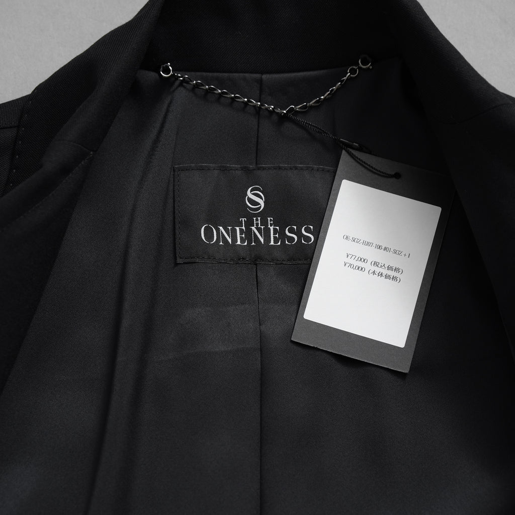 新品 THE ONENESS ザ ワンネス / 22AW【SGZ COSTUME LINE】Short Peacked Jacket ショートジャケット ピークド ジャケット / OE-SGZ-HJ07-100 / size 1 (BLACK) 123069-alm
