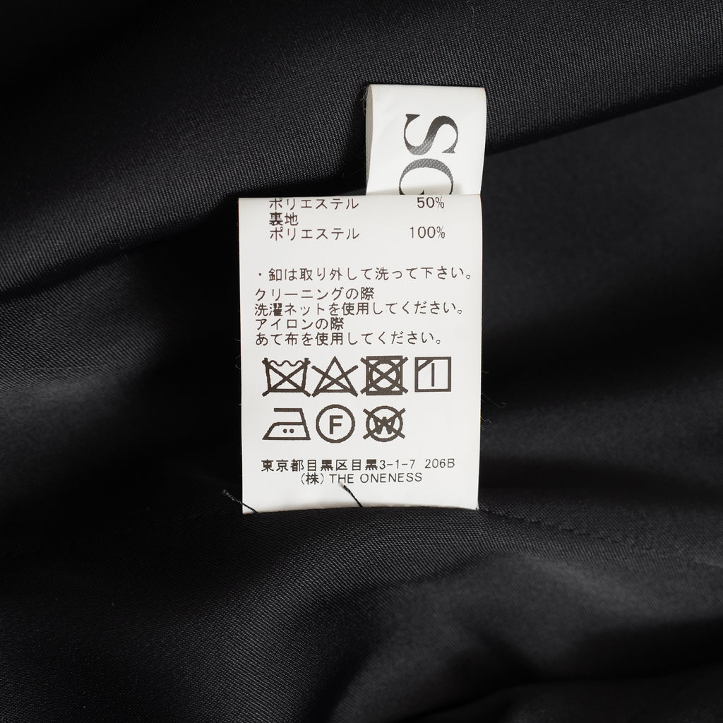 新品 THE ONENESS ザ ワンネス / 22AW【SGZ COSTUME LINE】Short Peacked Jacket ショートジャケット ピークド ジャケット / OE-SGZ-HJ07-100 / size 1 (BLACK) 123069-alm