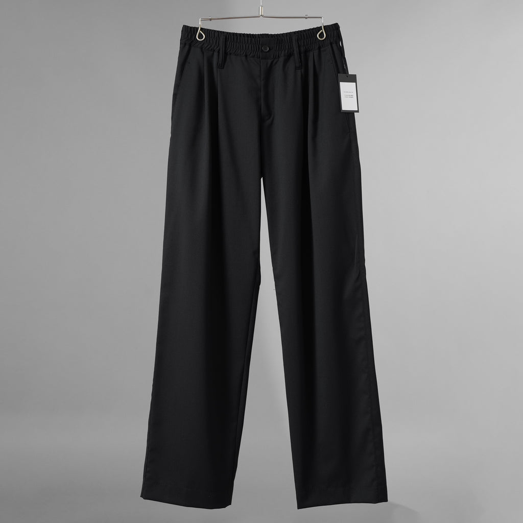 新品 THE ONENESS ザ ワンネス / PE/Wool Gabardine Wide Slacks ワイドスラックス パンツ / OE-OHP08-100 / size M (BLACK) 123068-alm