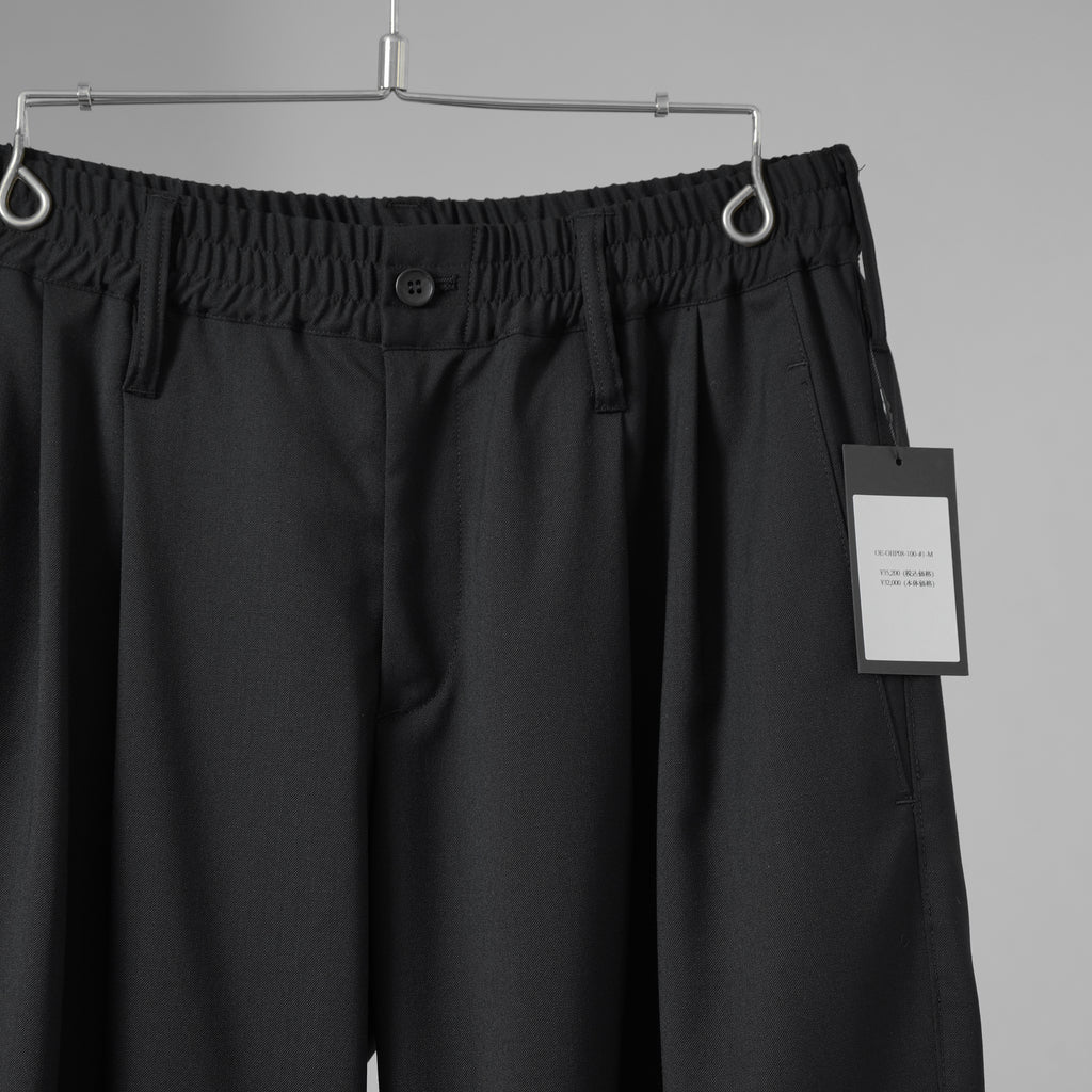 新品 THE ONENESS ザ ワンネス / PE/Wool Gabardine Wide Slacks ワイドスラックス パンツ / OE-OHP08-100 / size M (BLACK) 123068-alm