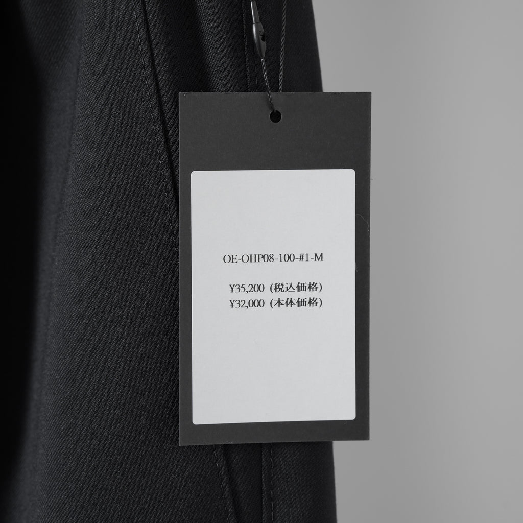 新品 THE ONENESS ザ ワンネス / PE/Wool Gabardine Wide Slacks ワイドスラックス パンツ / OE-OHP08-100 / size M (BLACK) 123068-alm