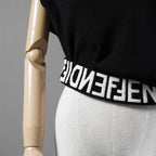 FENDI フェンディ / 25SS 美品 アシンメトリー ドレープセーター / サマーニット / キャップスリーブ / FZXB23 ARVB / size 40 (BLACK) レディース