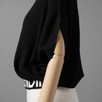 FENDI フェンディ / 25SS 美品 アシンメトリー ドレープセーター / サマーニット / キャップスリーブ / FZXB23 ARVB / size 40 (BLACK) レディース