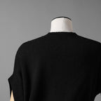 FENDI フェンディ / 25SS 美品 アシンメトリー ドレープセーター / サマーニット / キャップスリーブ / FZXB23 ARVB / size 40 (BLACK) レディース