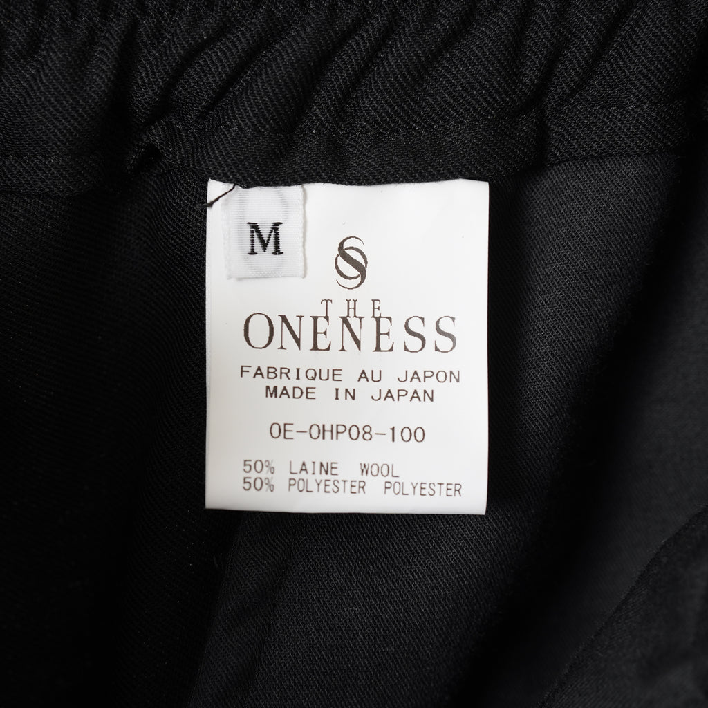新品 THE ONENESS ザ ワンネス / PE/Wool Gabardine Wide Slacks ワイドスラックス パンツ / OE-OHP08-100 / size M (BLACK) 123068-alm