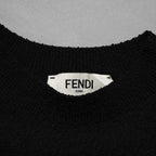 FENDI フェンディ / 25SS 美品 アシンメトリー ドレープセーター / サマーニット / キャップスリーブ / FZXB23 ARVB / size 40 (BLACK) レディース