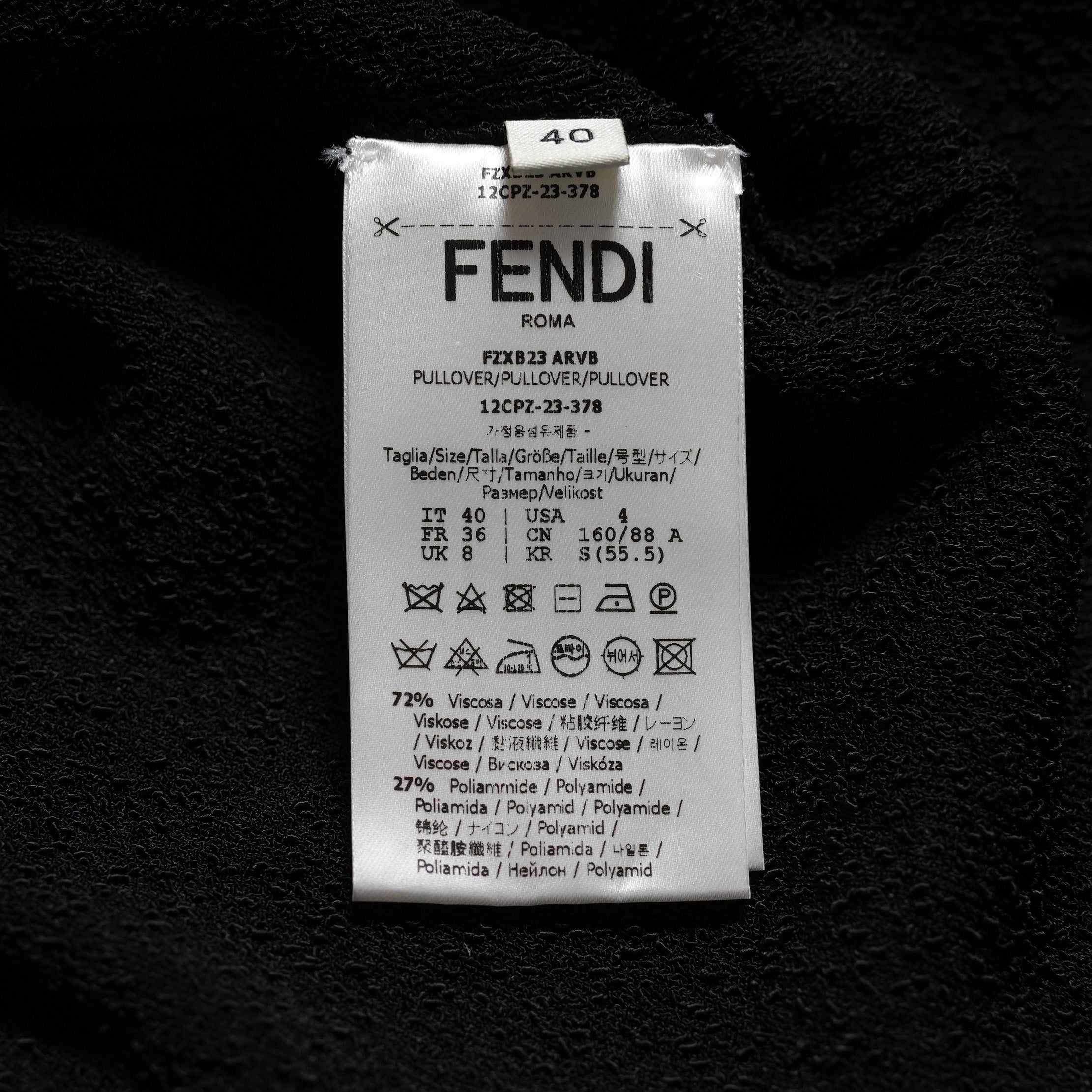 FENDI フェンディ / 25SS 美品 アシンメトリー ドレープセーター / サマーニット / キャップスリーブ / FZXB23 ARVB / size 40 (BLACK) レディース