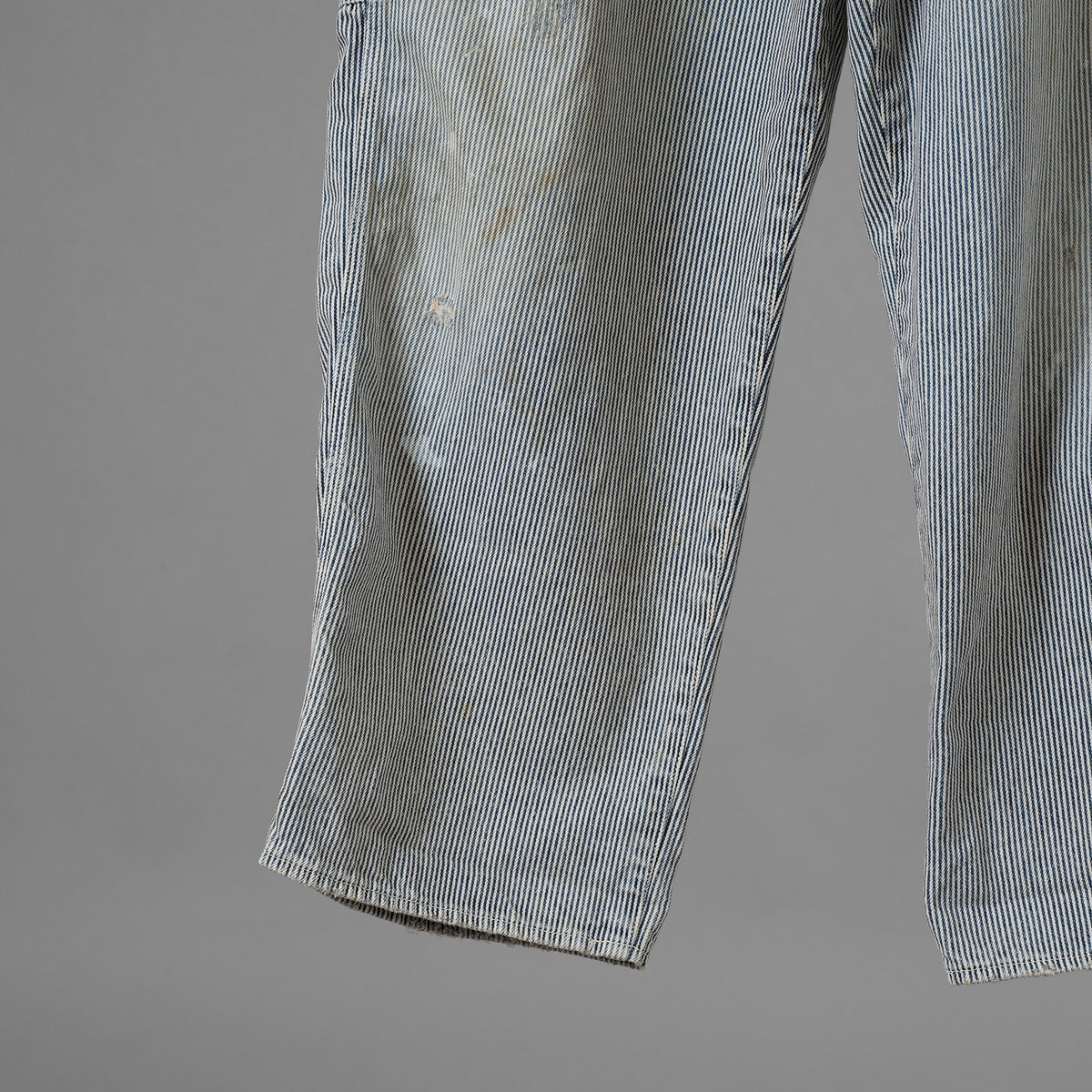 FULLCOUNT × N/07 × LOOM トリプルコラボ / 25AW exclusive STRAIGHT PAINTER TROUSERS ストレート ペインター トラウザーズ ヴィンテージ加工 ヒッコリーストライプ パンツ / size M (NAVY) 123070-alm