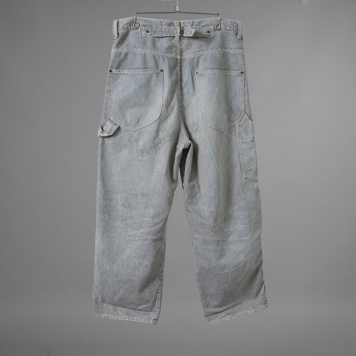 FULLCOUNT × N/07 × LOOM トリプルコラボ / 25AW exclusive STRAIGHT PAINTER TROUSERS ストレート ペインター トラウザーズ ヴィンテージ加工 ヒッコリーストライプ パンツ / size M (NAVY) 123070-alm