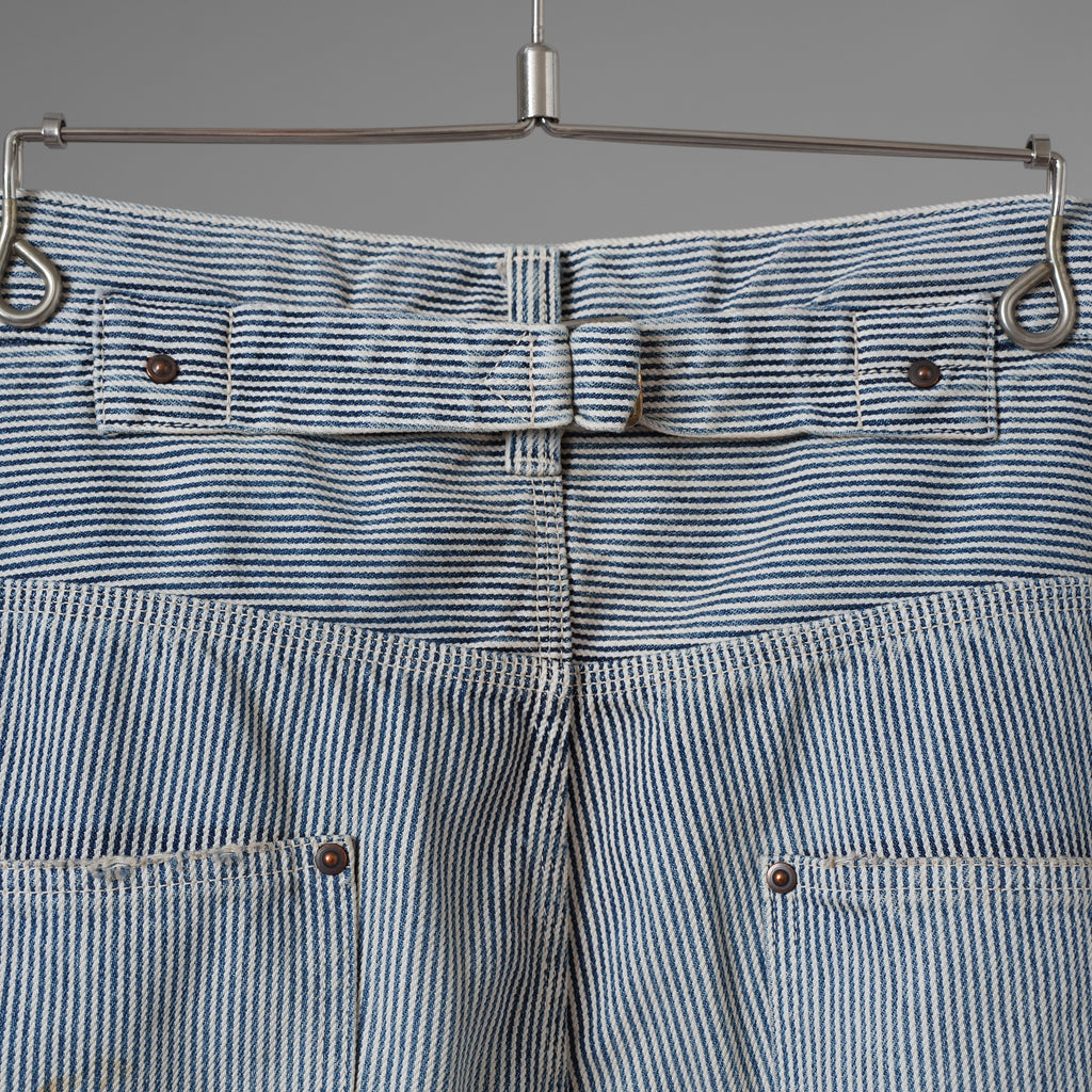 FULLCOUNT × N/07 × LOOM トリプルコラボ / 25AW exclusive STRAIGHT PAINTER TROUSERS ストレート ペインター トラウザーズ ヴィンテージ加工 ヒッコリーストライプ パンツ / size M (NAVY) 123070-alm