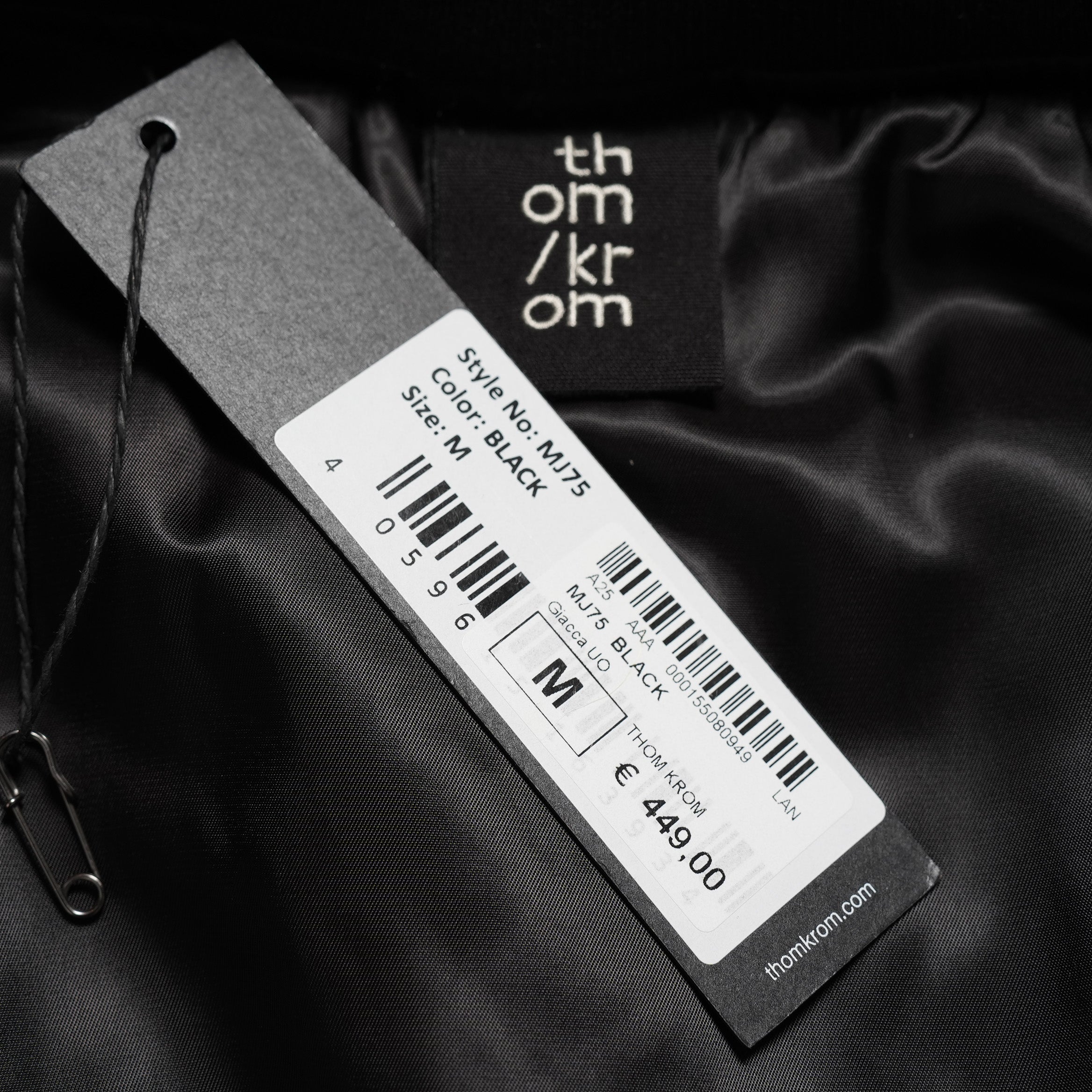 thom krom トムクロム / 25AW 美品 MA-1 BOMBER JACKET WARM PADDED / ボンバージャケット / MJ75 / size M (BLACK)