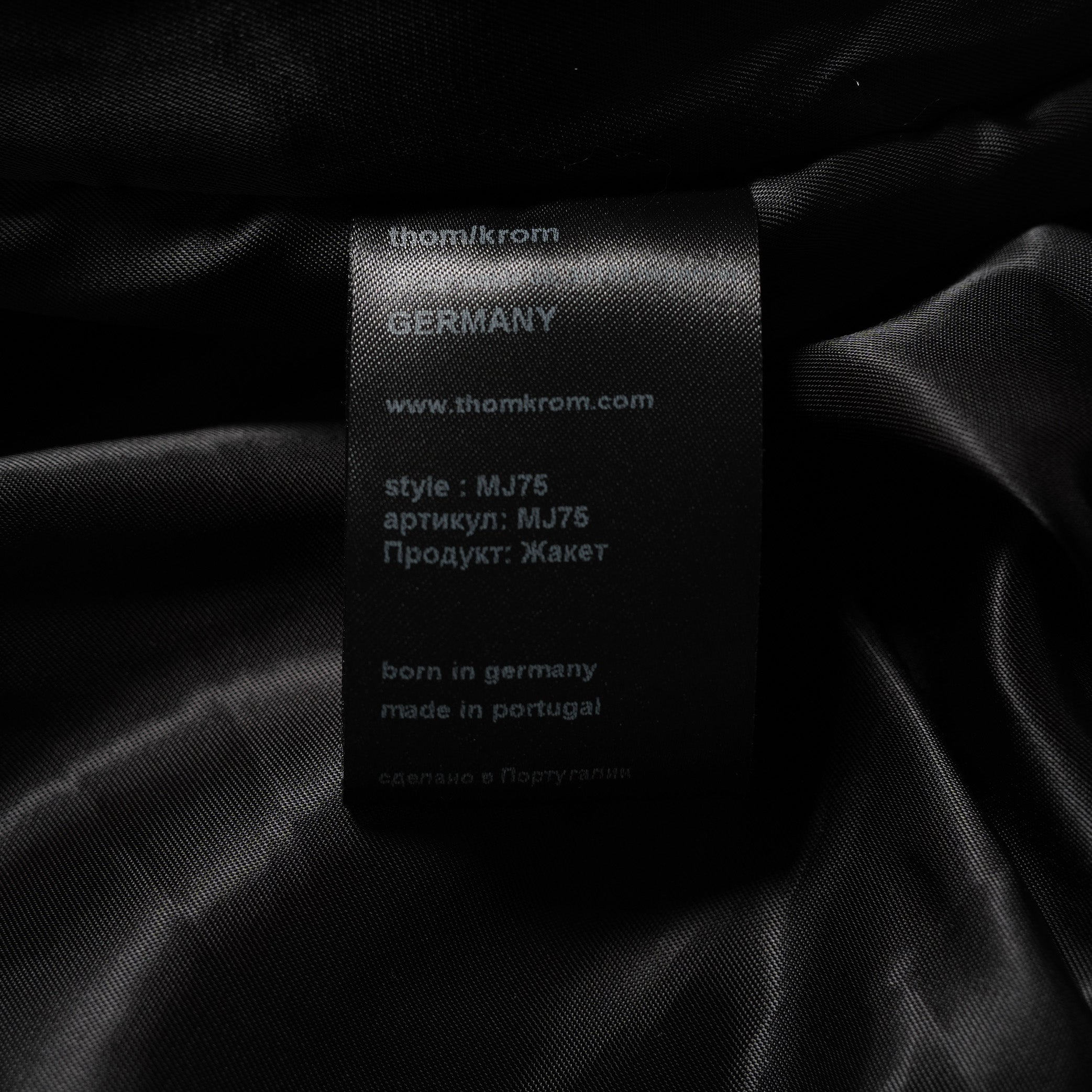 thom krom トムクロム / 25AW 美品 MA-1 BOMBER JACKET WARM PADDED / ボンバージャケット / MJ75 / size M (BLACK)