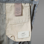 FULLCOUNT × N/07 × LOOM トリプルコラボ / 25AW exclusive STRAIGHT PAINTER TROUSERS ストレート ペインター トラウザーズ ヴィンテージ加工 ヒッコリーストライプ パンツ / size M (NAVY) 123070-alm