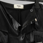 FENDI フェンディ / 美品 23SS FFバゲットバックル ビスコース ロングカーゴパンツ パンツ/ FR6478 ANQ9 / size 40 (BLACK) レディース