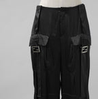 FENDI フェンディ / 美品 23SS FFバゲットバックル ビスコース ロングカーゴパンツ パンツ/ FR6478 ANQ9 / size 40 (BLACK) レディース