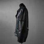 希少 NAMACHEKO ナマチェコ / 23SS 美品 SINE LEATHER JACKET / ダブルライダース ジャケット / size S (DEEP SEA)