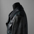 希少 NAMACHEKO ナマチェコ / 23SS 美品 SINE LEATHER JACKET / ダブルライダース ジャケット / size S (DEEP SEA)