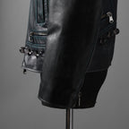 希少 NAMACHEKO ナマチェコ / 23SS 美品 SINE LEATHER JACKET / ダブルライダース ジャケット / size S (DEEP SEA)