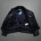 希少 NAMACHEKO ナマチェコ / 23SS 美品 SINE LEATHER JACKET / ダブルライダース ジャケット / size S (DEEP SEA)